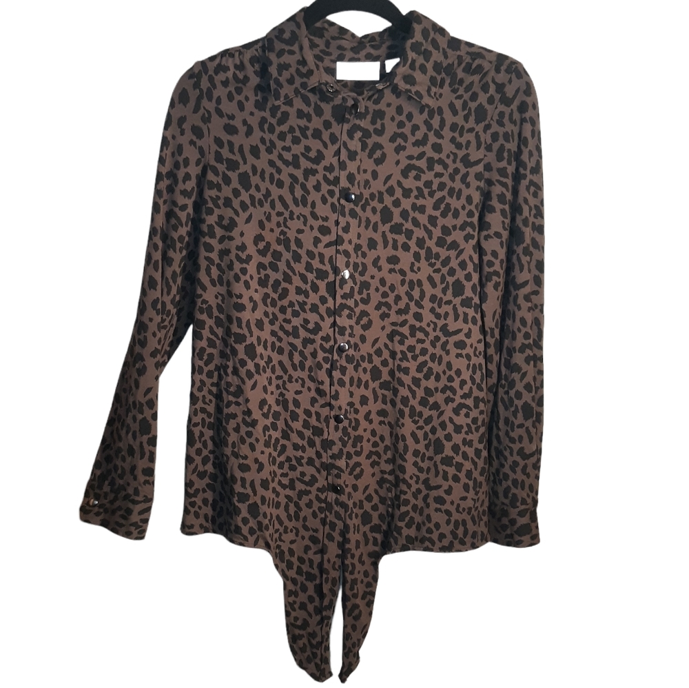 Leopard Print Snap Button Top - image 2
